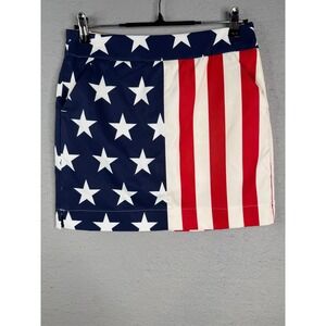 Loudmouth Skort Women Size 4 Small American Flag Stars Stripes Golf July 4th USA